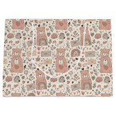 Knus Boho Teddypatroon Groot Cadeauzakje (Voorkant)