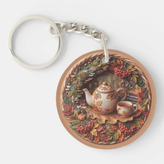 Knus Bos Herfst 3D Klei Sleutelhanger