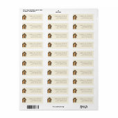 Knus bruine rustieke hut illustratie etiket (Full Sheet)