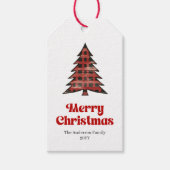 Knus Buffalo Boom Kerstcadeaublaadje Cadeaulabel (Voorkant)