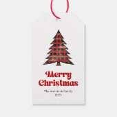 Knus Buffalo Boom Kerstcadeaublaadje Cadeaulabel (Achterkant)