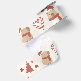 Knus Capybara Kerstmis Satijnen Lint