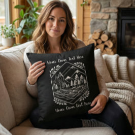 Knus Chalet Sfeer Rivier Berg Uw Tekst Kussen