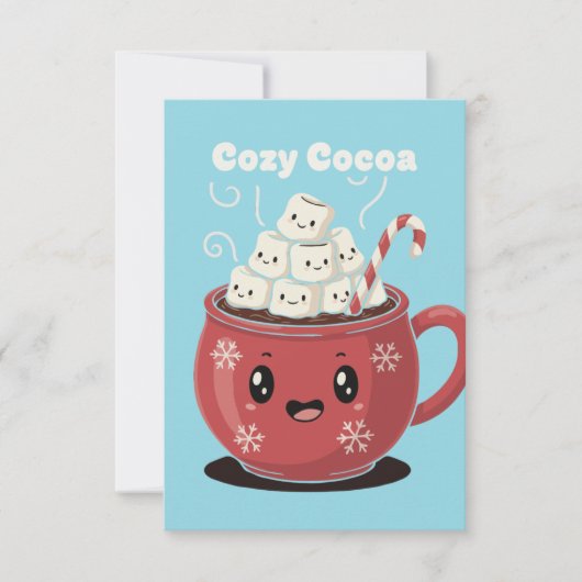 Knus Chocolade Schattig Kawaii Warme Chocolade Ker Bedankkaart (Voorkant)