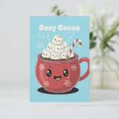 Knus Chocolade Schattig Kawaii Warme Chocolade Ker Bedankkaart (Staand voorkant)