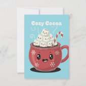 Knus Chocolade Schattig Kawaii Warme Chocolade Ker Bedankkaart (Achterkant)