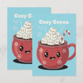 Knus Chocolade Schattig Kawaii Warme Chocolade Ker Bedankkaart (Voorkant / Achterkant)
