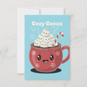 Knus Chocolade Schattig Kawaii Warme Chocolade Ker Bedankkaart
