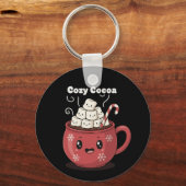 Knus Chocolade Schattig Kawaii Warme Chocolade Ker Sleutelhanger (Achterkant)