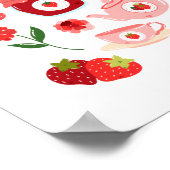 Knus Coquette Aardbeien Collage Keuken Kunstprint Poster (Hoek)