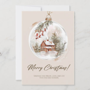 Knus Cottage Bal Christmas Kaart