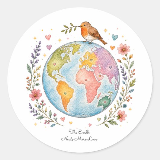 Knus Cottagecore Aarddag Ronde Sticker (Voorkant)