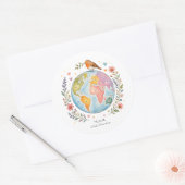 Knus Cottagecore Aarddag Ronde Sticker (Envelop)