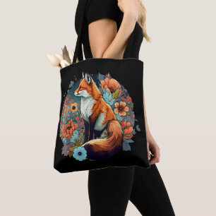 Knus Cottagecore Bloemige Vos Esthetiek Meisjes Vr Tote Bag