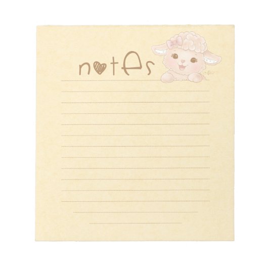 Knus Cottagecore Lamschrijfblok Notitieblok (Voorkant)