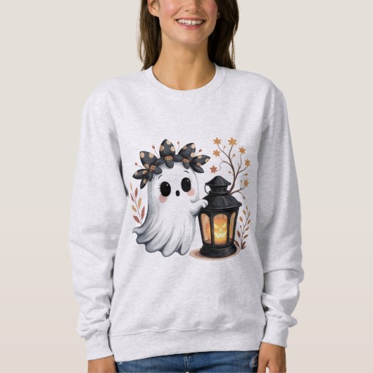 Knus Cute Geest Halloween Sweatshirt (Voorkant)