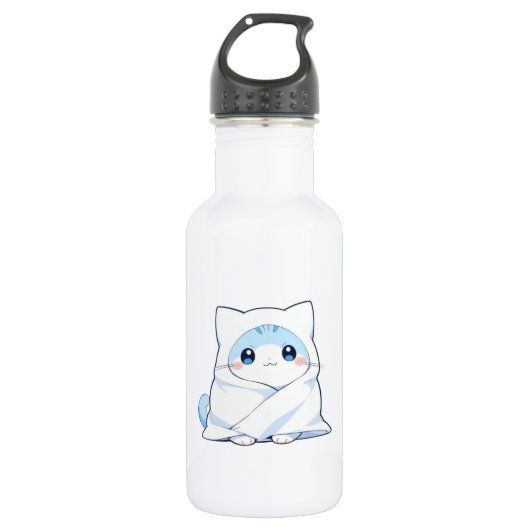 Knus Dekentje Kitten Kawaii Cute Kat Design Waterfles (Voorkant)