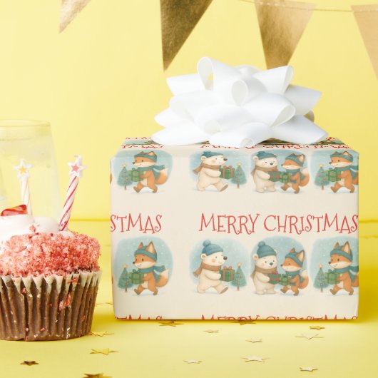 Knus Dieren Inpakpapier Rol Kerstmis (Verjaardagsfeest)