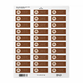 Knus donker cocoa bruin geruit cake retouradres etiket (Full Sheet)