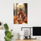 Knus eekhoorn herfst kunstdruk, herfst boslandscha poster (Thuiskantoor)