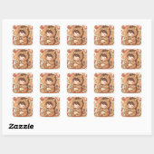 Knus Egeltje Koffie Vierkante Journaalsticker Sticker (Vel)