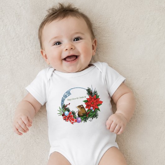 Knus feestelijke illustratieve kerstmuis krans romper