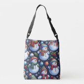 Knus Festieve Sneeuwman Crossbody Tas (Achterkant)