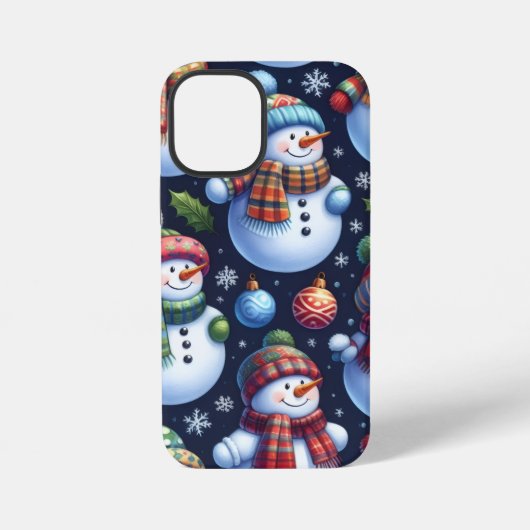 Knus Festieve Sneeuwman iPhone Hoesje (Achterkant)