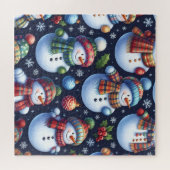 Knus Festieve Sneeuwman Legpuzzel (Horizontaal)
