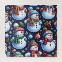 Knus Festieve Sneeuwman Legpuzzel