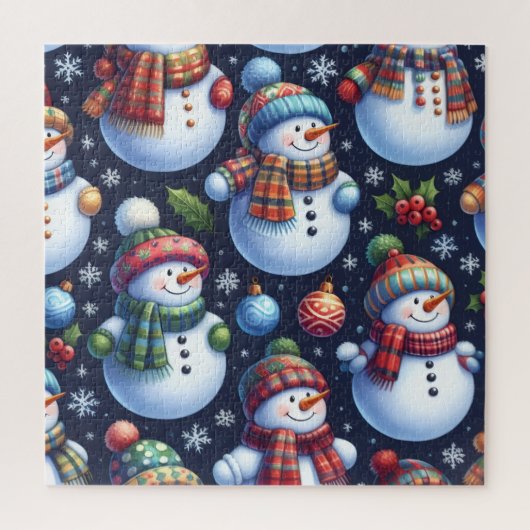 Knus Festieve Sneeuwman Legpuzzel (Verticaal)