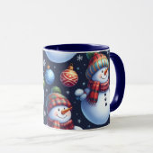 Knus Festieve Sneeuwman Mok (Voorkant rechts)