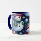 Knus Festieve Sneeuwman Mok (Voorkant links)