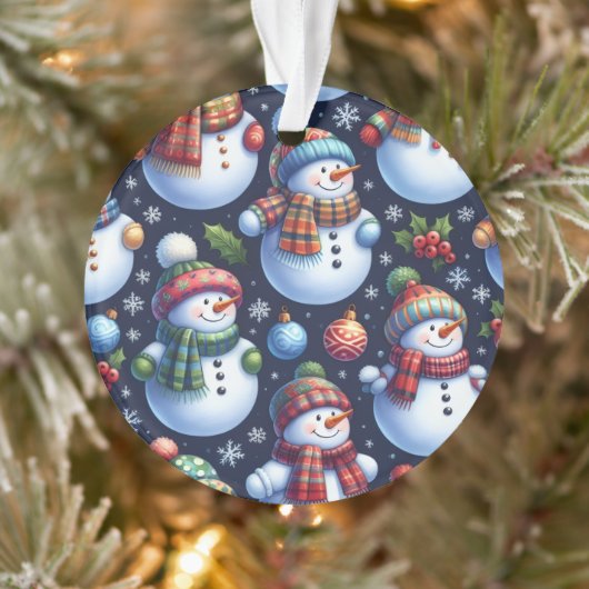 Knus Festieve Sneeuwman Ornament (Boom)