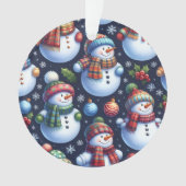 Knus Festieve Sneeuwman Ornament (voorkant)