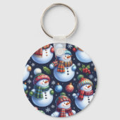 Knus Festieve Sneeuwman Sleutelhanger (Voorkant)
