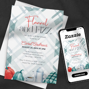 Knus Flanel & Fizz Bruidsuitnodiging Kaart