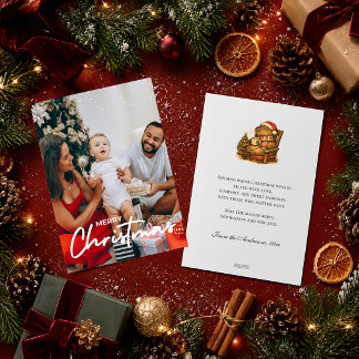 Knus Foto Kerstmis Capybara Retro Warme Chocolade Feestdagenkaart