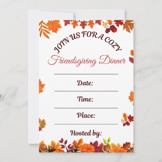 Knus Friendsgiving-diner Kunst Kaart (Voorkant)