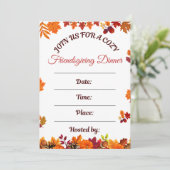 Knus Friendsgiving-diner Kunst Kaart (Staand voorkant)