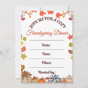Knus Friendsgiving Eetkunst Kaart