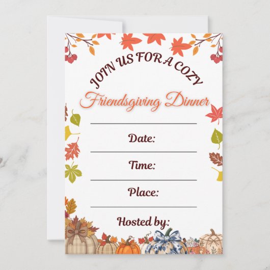 Knus Friendsgiving Eetkunst Kaart (Voorkant)