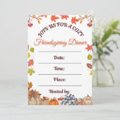 Knus Friendsgiving Eetkunst Kaart (Staand voorkant)
