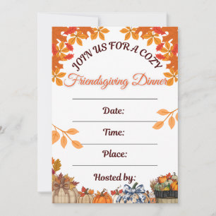 Knus Friendsgiving Eetkunst Kaart
