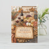 Knus Friendsgiving Feest Kaart (Staand voorkant)