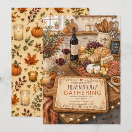 Knus Friendsgiving Feest Kaart