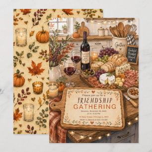Knus Friendsgiving Feest Kaart