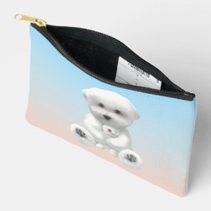 Knus Gemiddeld Moment: Lachende Bichon die Mini Pu Etui