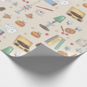 Knus Gemütelijk Herfstweekend Cadeaupapier (Hoek)