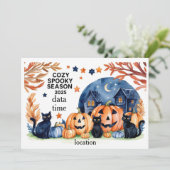 Knus Griezelig Seizoen 2025 Waterverf Uitnodiging (Staand voorkant)